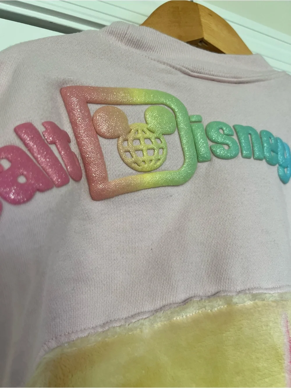 Disney World Girls Spirit Jersey Rainbow Sherpa Castle Pullover